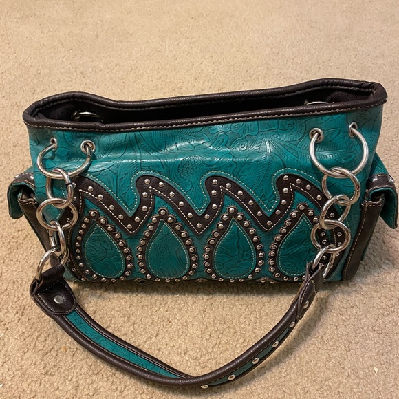 Authentic Leather Montana West Satchel - Picture 1 of 7